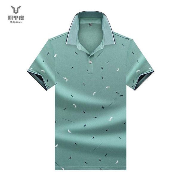 

hollirtiger summer new men shirt cotton short sleeve print men's poloshirt business casual clothing men homme, White;black