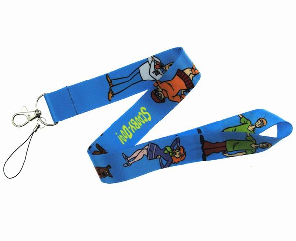 

whol;esale 50 pcs popular cartoon scooby doo straps lanyard id badge holders mobile neck key chains for party gift, Silver
