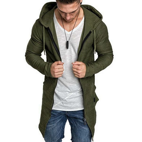 

shujin new mens hooded solid trench coat jacket cardigan long sleeve outwear male autumn winter slim fit long coat, Tan;black