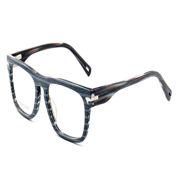 

mongoten retro fashion full rim acetate myopia eyeglasses frame blue brand design clear lens optical goggle eyewear frame, Black