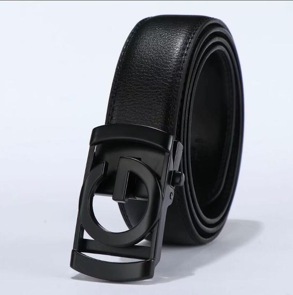 

men's leather belt men's leather automatic buckle belt men's toothless youth business trousers width 3.5cm, Black;brown