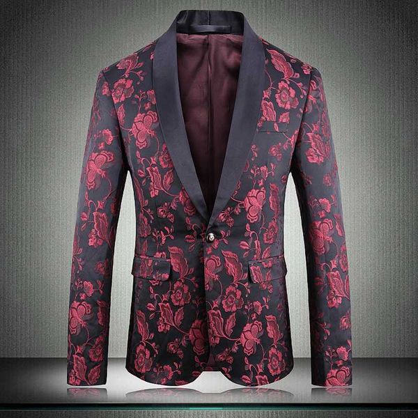 

blazer men luxury jacquard single breasted prom blazers men flower blazer plus size 5xl party costume singer man, White;black