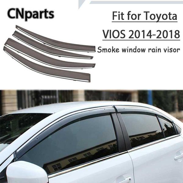 

cnparts 4pcs abs for toyota vios xp150 2014 2015 2016 2017 2018 car smoke window visor keep fresh air convection accessories