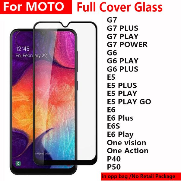 

5d full glue full cover tempered glass phone screen protector for moto motorola g8 g7 g6 e6 plus play power e6s one vision action p40 p50