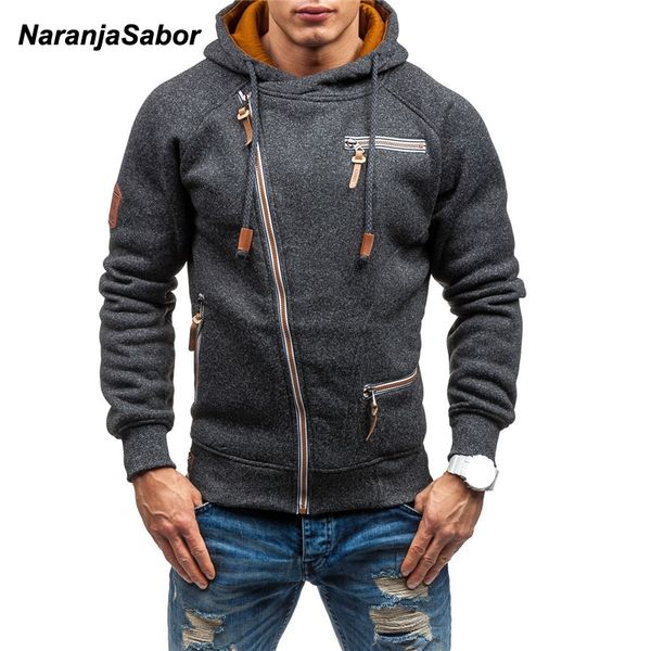 

naranjasabor mens hoodie new autumn side zipper sweatshirts men's casual hooded hoodies long sleeve male brand clothing 3xl n630, Black
