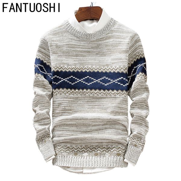 

2019 autumn sweaters men o-neck hip hop casual pullover sweater male fashion slim long sleeve knitted sweaters beige black xxl, White;black