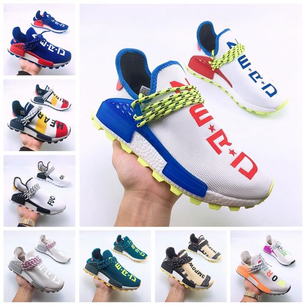 

nmd human race trail running shoes men women pharrell williams hu runner yellow black white red green grey blue sport runner sneaker 36-47