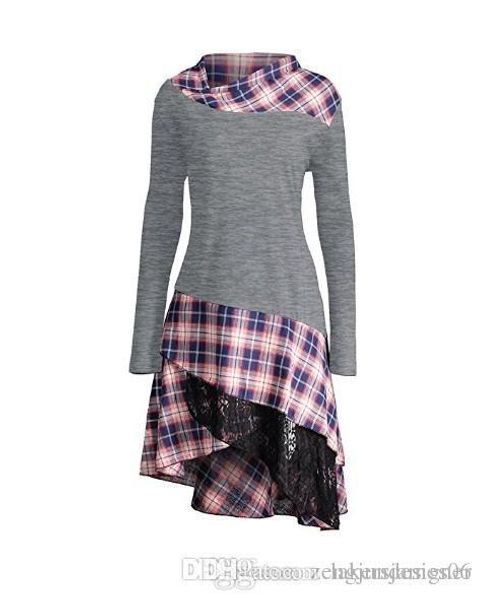 

floral print dresses cowl neck long sleeve plaid femaele clothing college style casual apprel womens autumn designer, White;black