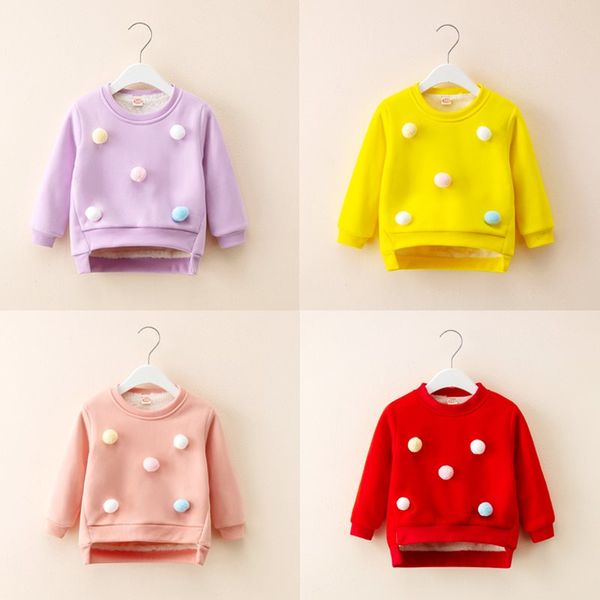 

2018 winter warm baby girls sweat shirt children fleece outerwear kids girls jumpers thickening boys clothes 5 colors, Blue