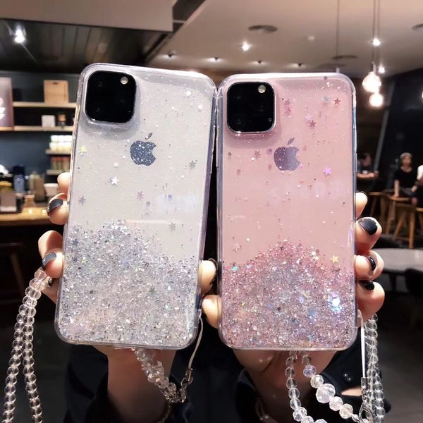 

Блеск Bling Блестки чехол для iphone 11 11Pro Max Shining Star Прозрачность телефон дело Мягкая об