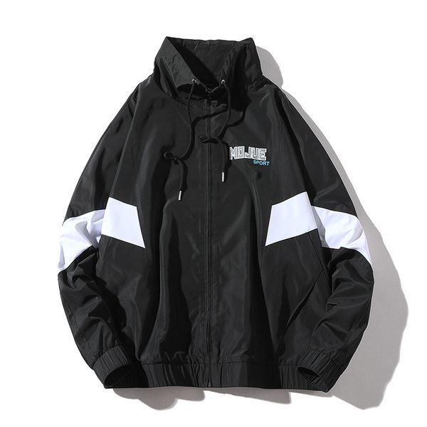 

2019 new fashion trend mens jacket outerwear windbreaker men's thin jackets no hooded loose wear casual sporting coat big size, Black;brown