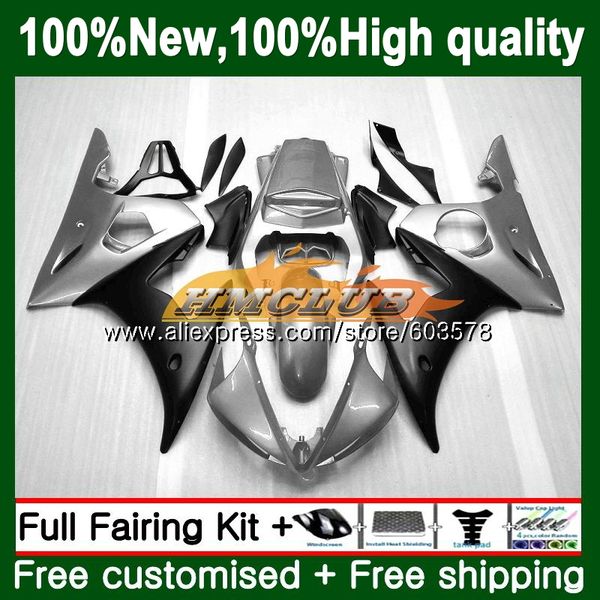 

body for yzf600 yzfr6s 2006 2007 2008 2009 126cl.114 yzf-600 yzf r6 s r6s 06-09 yzf-r6s 06 07 08 09 gloss silver fairings, Black