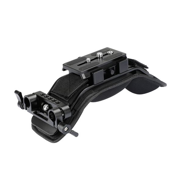 

camvate shoulder mount with manfrotto quick release plate assembly 15mm dual rod clamp c2045