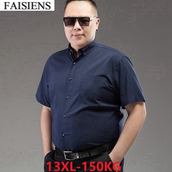 

12xl 14xl мужчины черные формальные рубашки с коротким рукавом офиса большего размером большого 10xl синего бизнесом 58 60 54 62 64 66 68 пл, White;black