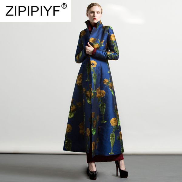 

2018 new fashion winter women's single-breasted long trench coat slim jacquard windbreaker street noble thick overcoats z020, Tan;black