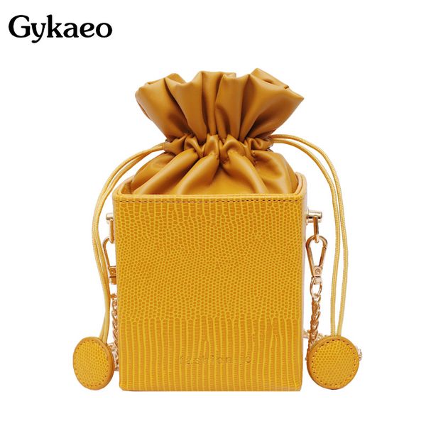 

gykaeo fashion drawstring bucket women purses bags small flap ladies handbags box shape crossbody bags for women 2019 sac a main