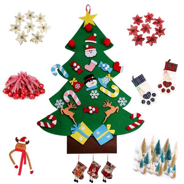 

diy felt christmas tree decorations jingle bells dog santa claus socks stocking christmas tree ornament calender er party
