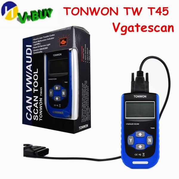 

10pcs tonwon tw45 obd2 diagnostic scanner a+ quality vg diagnostic scan tool for most v-w and au--di vehicles since 1990
