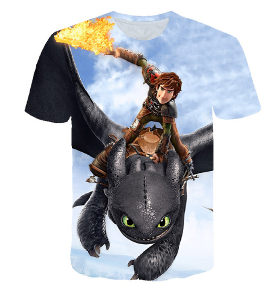 

fashion cartoon how to train your dragon pocket toothless t shirt 3d print men/womens summer round collar short sleeve casual u1625, White;black