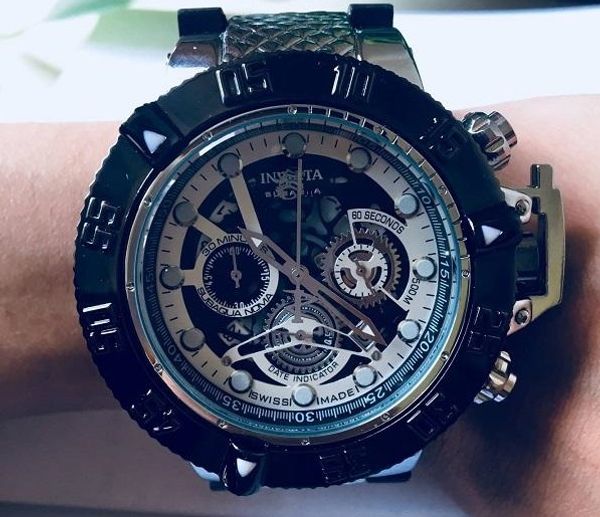 

часы dz7333 все функции серебро черный invicta спортивные кварцевые мужские можно управлять 52mm большой вращающийся диск календаря, Slivery;brown