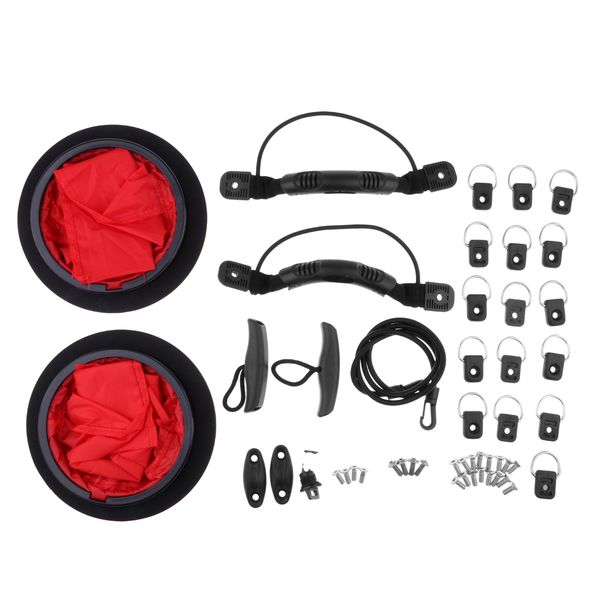 

2pcs kayak canoe boat side mount carry handles paddle park handles and 16 d rings accessories set