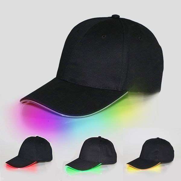 

LED Flash Headlight Baseball Cap Fashion LED Lighted Glow Club Party Black Fabric Travel Hat Baseball Cap Headlamp