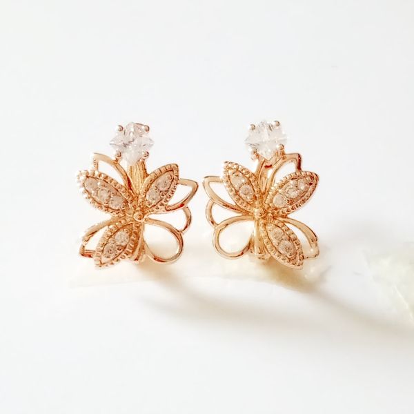 

new 585 gold jewelry set fashion wedding jewelry exquisite flower design rose gold earring+ring+necklace jewelry55, Silver