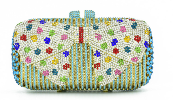 

gold bow women's rhinestone cellphone size evening bags crystal day silver diamonds studded shoulder bags