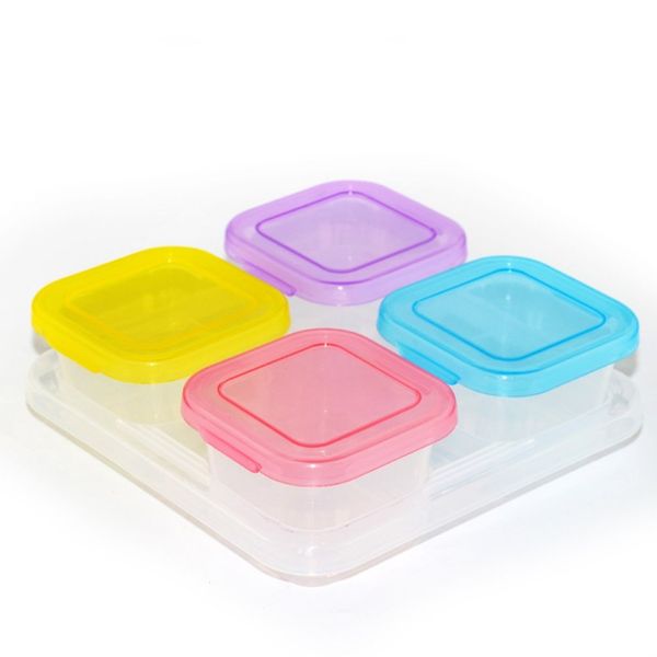 

4pcs storage boxes reusable portable snack nut fruit organizer with lid safe children lunch box kitchen container