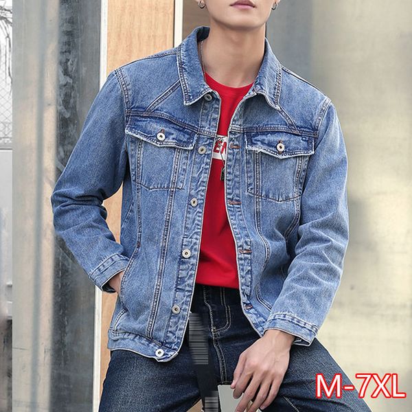 

2020 new fashion mens demin jacket outerwear coats causal daily various printing styles streetwear large size s-7xl clothes 2020, Black;brown