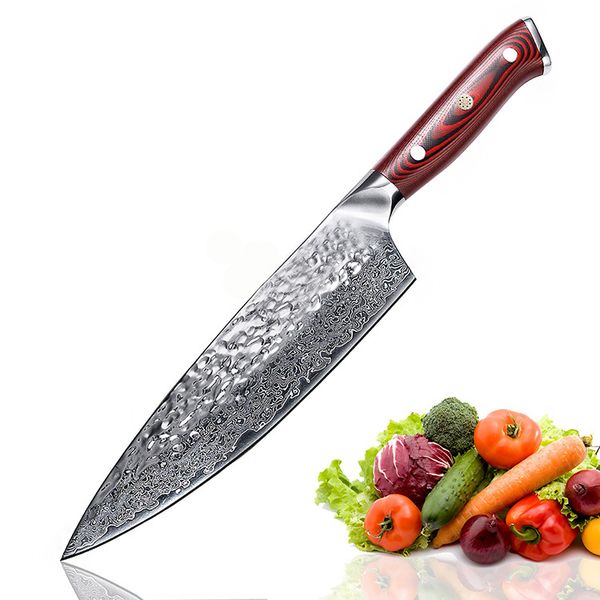

нож шеф-повара дамаск g10 японский стальной мастер 67 слоев кухонные инструменты
