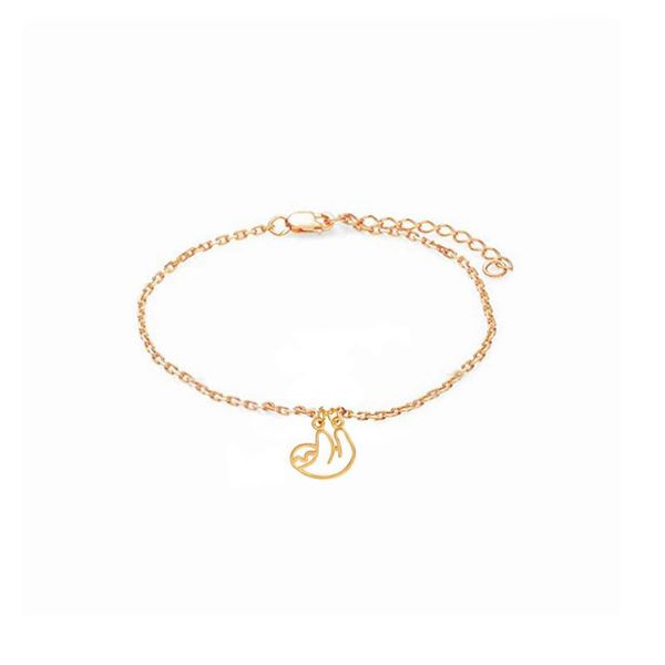 

bangle fashion dainty sloth charm bracelet delicate snake chain adjustable anklet drop, Black