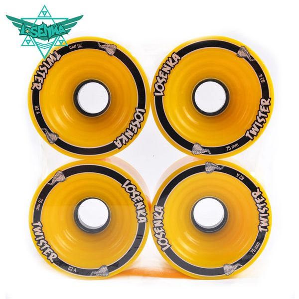 

75mm*56mm 82a] 4 pcs/lot original losenka durable pu wheel for long skateboard downhill braking, large skate board wheels