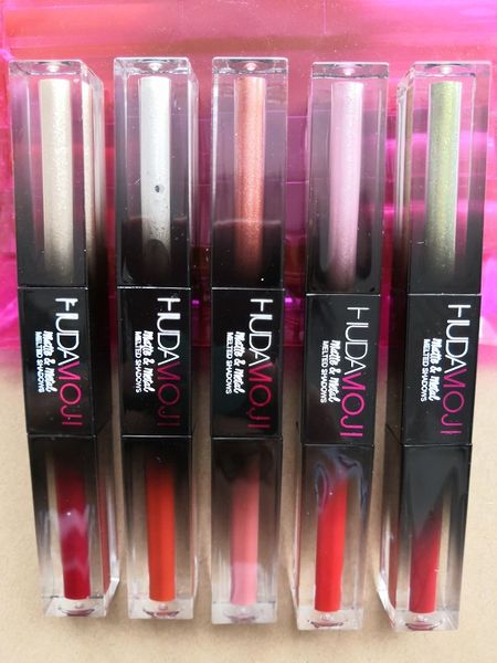 

2019 Beauty Eye Makeup Двухголовый матовый металлический жидкий набор теней для век 5 шт. / К