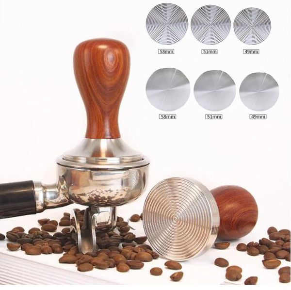 

red rosewood coffee tamper 49mm/51mm/58mm whorl flat base ripple espresso cafe barista tools for kitchen accessories coffee press
