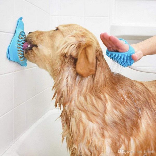 

High quality Pet Sucker Slow Eating Bowl Be Attached to The Wall Glass Slowly Eat and Distracting Attention Shower Dog Lick Pad