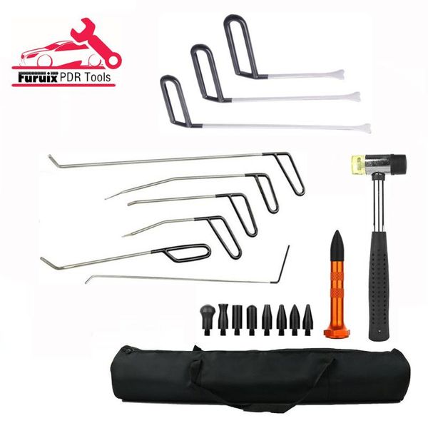 

furuix pdr tools rods kits paintless dent repair car puller tools push rods spring steel tail set hand