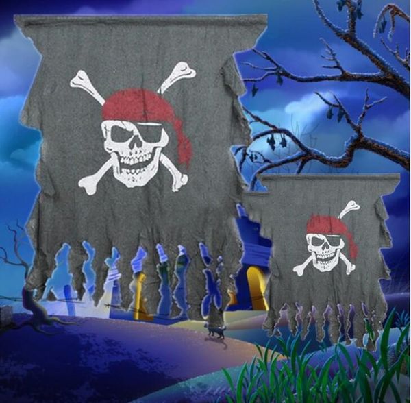 Halloween adereços casa decoração flor dobra enfeites bandeira anel bandeira da Coreia do toque enforcamento brinquedo bandeira pirata engraçado cortina spoof