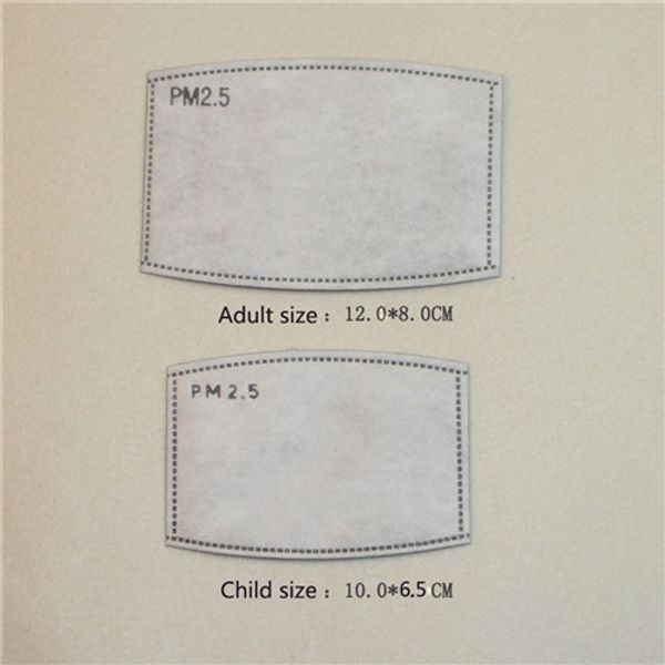 

оптовая 50pcs / lot рм2,5 фильтровальной бумаги анти haze рот маска анти респиратор угольный фильтр бумаги dhl доставка