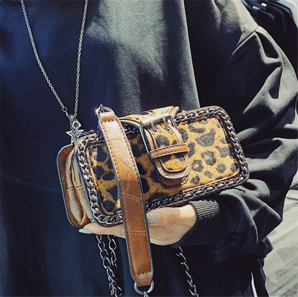 

women bags new fashion casual leopard chain single shoulder cross body small square bag ph-cfy20052658