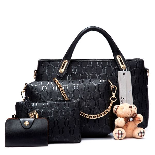 

soperwillton women bag handle bags female famous brand 2019 women messenger bags handbag set pu leather composite bag #150 mx190725