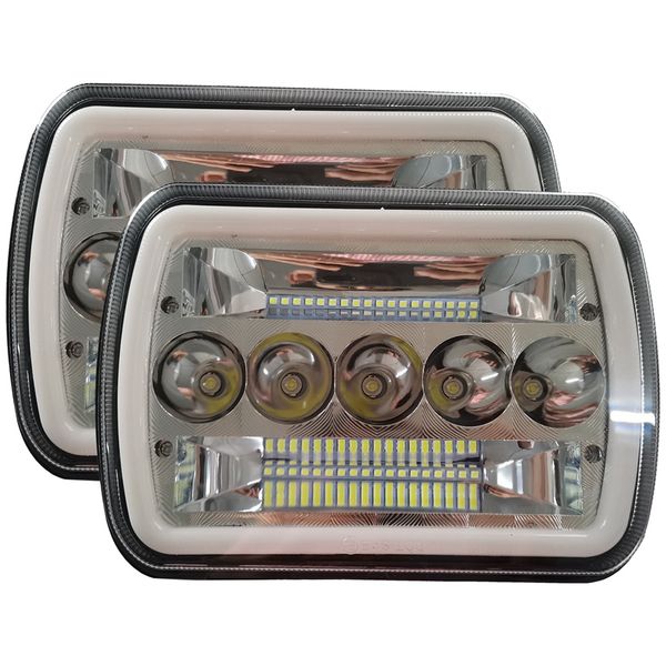 

7x6 led headlights 5x7 led headlight with turn signal drl white halo sealed beam for wrangler yj