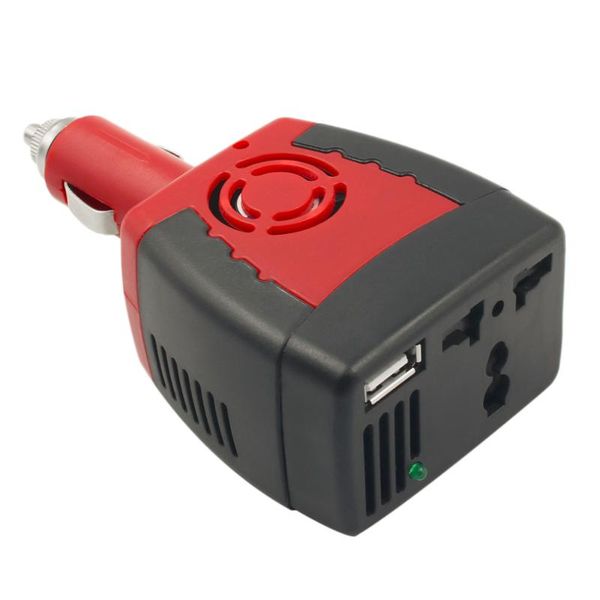 

1pcs cigarette lighter power supply 150w 12v dc to 220v ac car power inverter adapter with usb charger port drop shipping