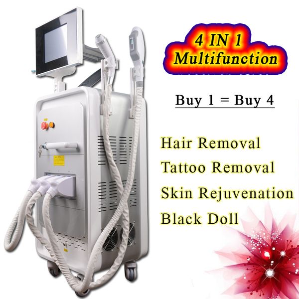 

shr ipl treatment home laser hair removal nd yag q-switch laser tattoo removal machine rf machine for skin, Black