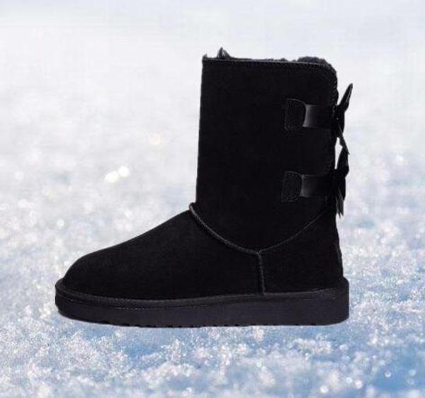 2020 Классические WGG Snow Boots Женские Одноместный Двойная Лента Снежные Сапоги Светлые Удобные и Теплые Одноместный Двойной Лук Узел Женская Хлопковая обувь