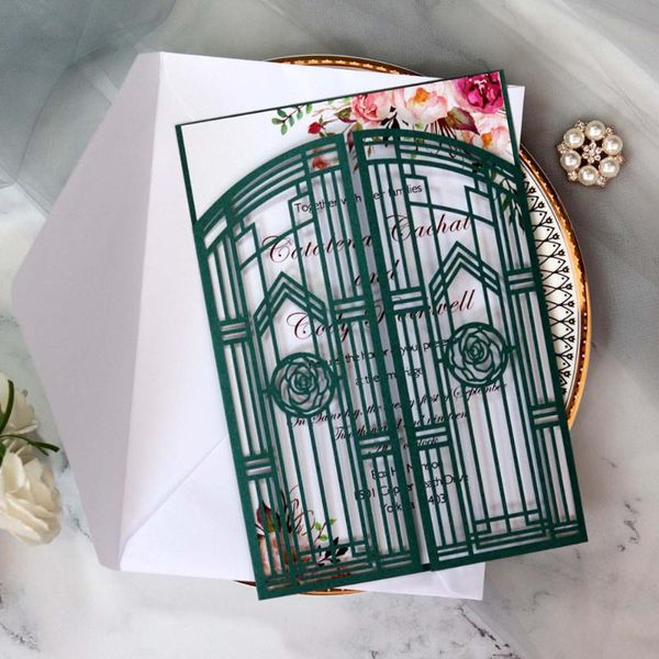 

18*12.5cm 10pcs hollowing invitation laser cut wedding invitations customize business birthday meeting party greeting card new