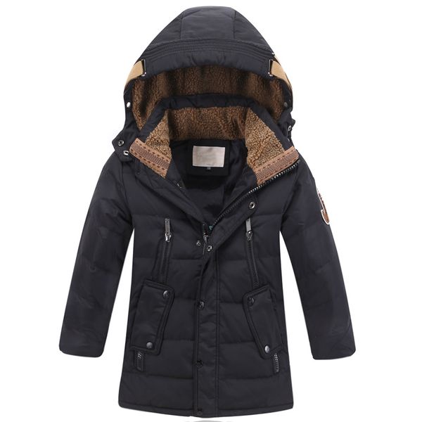 

dollplus 2019 new children winter down jackets parka teenage boy warm thick fleece coat outdoor kids winter jackets snowsuit, Blue;gray