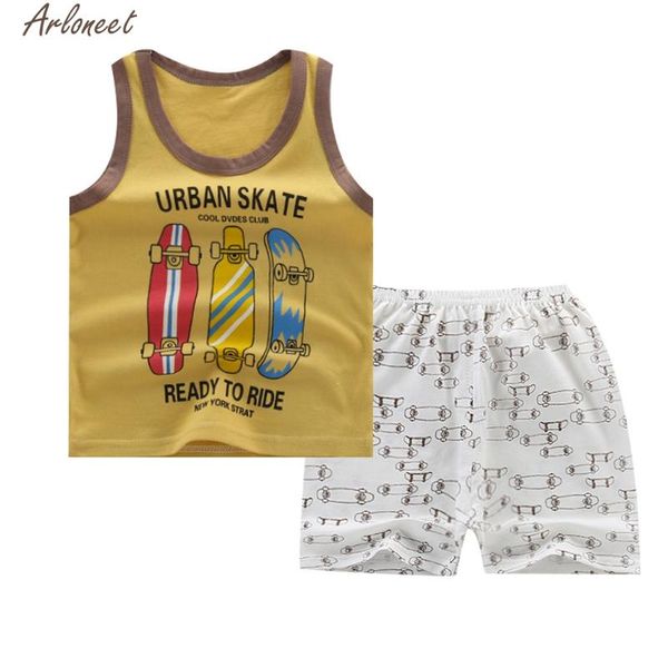 

2pcs children pajamas summer baby boys girls cartoon vest shorts pants set clothes kids cute cartoon girls clothing sets m10, White