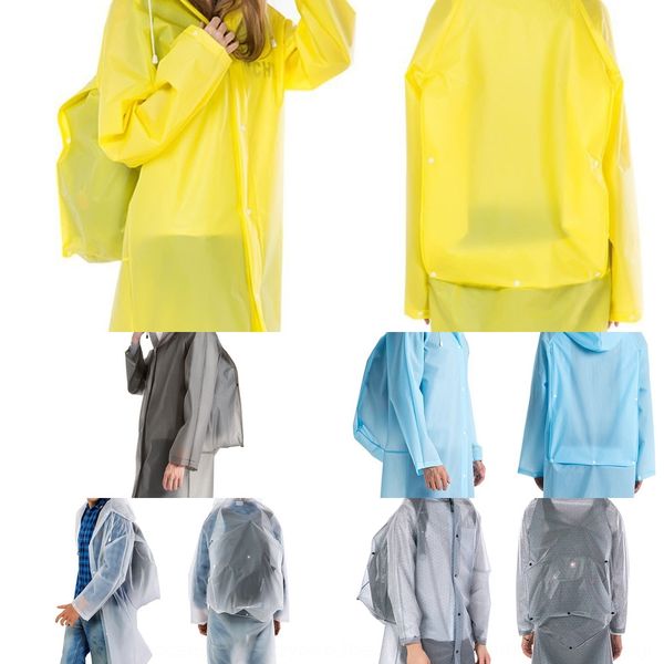 

long outdoor travel eva printed long distance travel eva transparent bag transparent bag printing raincoat, Red;brown