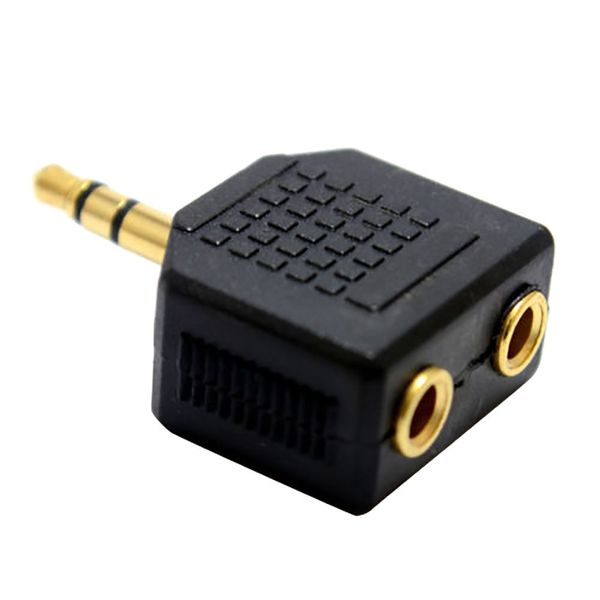 

universal 3.5mm stereo jack headphone splitter 1 plug to 2 sockets earphone cables adaptor @2